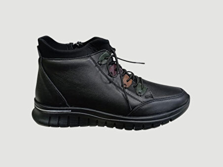 VOYAGER Z433 KADIN DERİ COMFORT FERMUARLI BOT SİYAH
