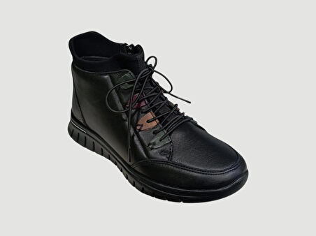 VOYAGER Z433 KADIN DERİ COMFORT FERMUARLI BOT SİYAH