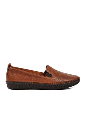 Voyager 7232 Hakiki Deri Taba Kadın Günlük Ayakkabı