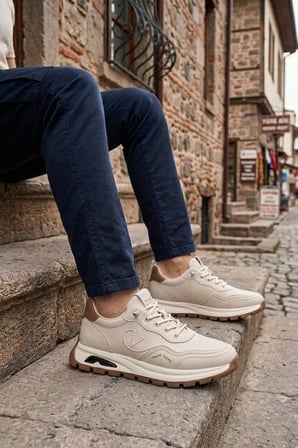 Pepita E350 Rahat Hafif Lastik Bağcıklı Özel Tasarım Spor Sneaker Erkek Ayakkabı