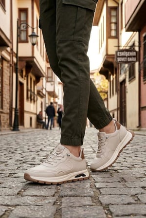 Pepita E350 Rahat Hafif Lastik Bağcıklı Özel Tasarım Spor Sneaker Erkek Ayakkabı