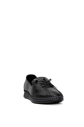 Voyager 8786C Kadın Hakiki Deri Casual Ayakkabı Siyah