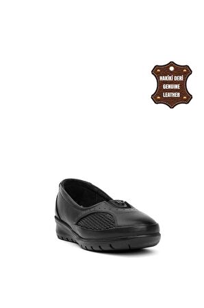 Voyager 7474 Kadın Hakiki Deri Casual Ayakkabı Siyah