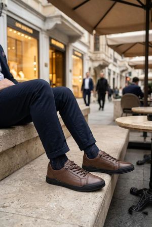 Pepita M682 Rahat Lastik Bağcıklı Hakiki Deri Erkek Ayakkabı
