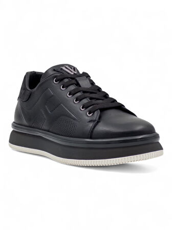 VOYAGER M030 ERKEK HAKİKİ DERİ SNEAKER SİYAH