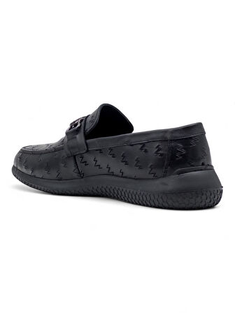 VOYAGER M211 HAKİKİ DERİ ERKEK LOAFER AYAKKABI SİYAH
