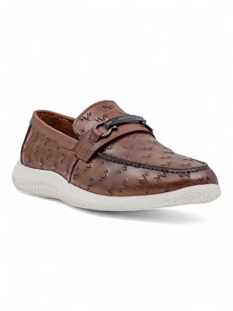 VOYAGER M211 HAKİKİ DERİ ERKEK LOAFER AYAKKABI TABA