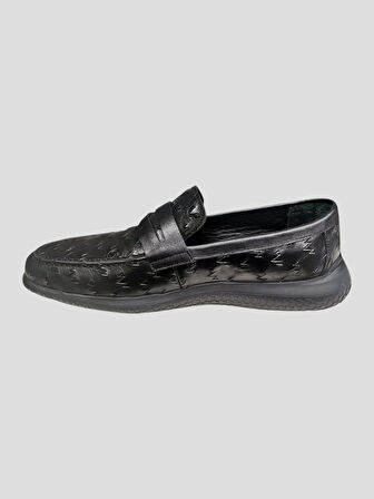 VOYAGER M211-1 ERKEK HAKİKİ DERİ SPOR TABAN LOAFER AYAKKABI SİYAH