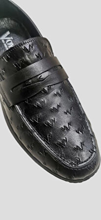 VOYAGER M211-1 ERKEK HAKİKİ DERİ SPOR TABAN LOAFER AYAKKABI SİYAH