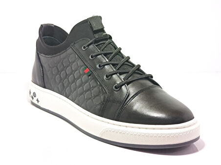 Voyager 6424-1 Siyah Erkek Günlük Deri Casual Ayakkabı