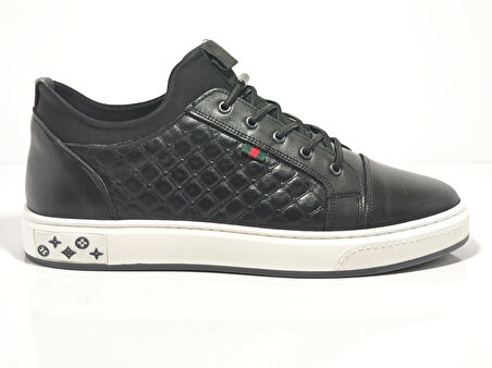 Voyager 6424-1 Siyah Erkek Günlük Deri Casual Ayakkabı