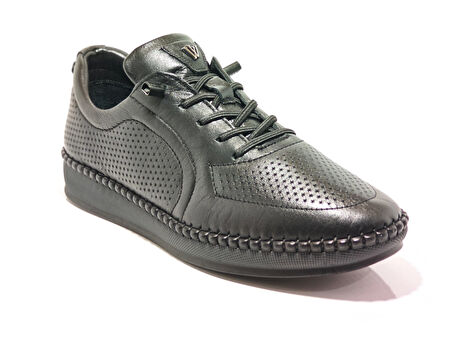 Voyager Z094 Siyah Kadın Deri Casual Ayakkabı