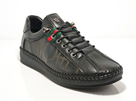 Voyager Z096 Siyah Kadın Deri Casual Ayakkabı