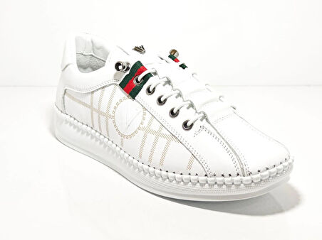 Voyager Z096 Beyaz Kadın Deri Casual Ayakkabı