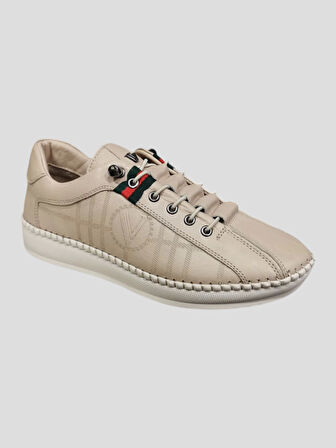 VOYAGER Z096 KADIN DERİ GÜNLÜK AYAKKABI BEJ