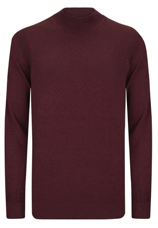 Erkek Yarım Balıkçı Yaka Basic Kazak - Bordo