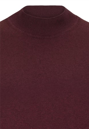 Erkek Yarım Balıkçı Yaka Basic Kazak - Bordo