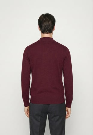 Erkek Yarım Balıkçı Yaka Basic Kazak - Bordo