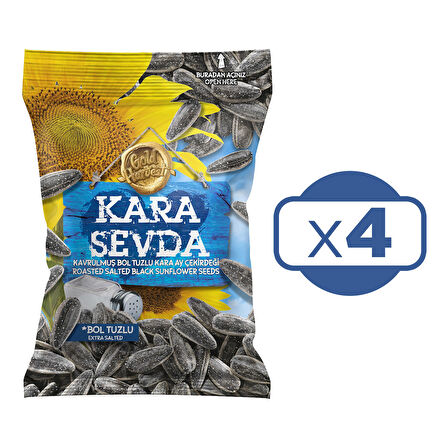 Kara Sevda Ay Çekirdeği 250 gr Bol Tuzlu x 4 Paket (1 kg)