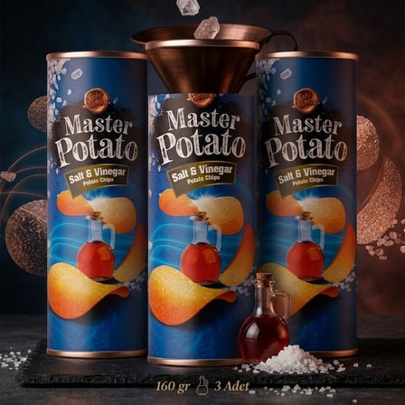 Master Potato Tuz ve Sirke Soslu Cips 160 gr 3 Adet