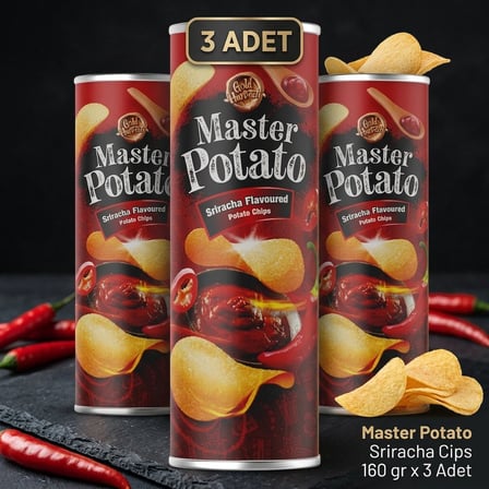 Master Potato Sriracha Cips 160 gr 3 Adet 