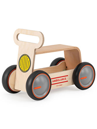 DriveMe Wood Ambulans | Yürüteç - Bin Sür - Oyuncak Deposu