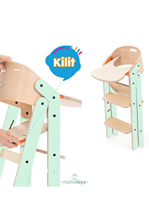 Mamatoyz 10MYCHAIR Allınone Mınt - Foldable Hıghchaır Katlanabilir Mama Sandalyesi - Yeşil