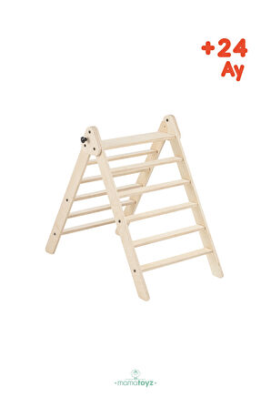 Pikko Pikler Tırmanma Üçgeni / Slide & Climb + Kaydırak ve Tırmanma Natural Renk