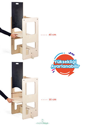Flip | Natural 3'ü 1 Arada Öğrenme Kulesi & Aktivite Masası & Yazı Tahtası