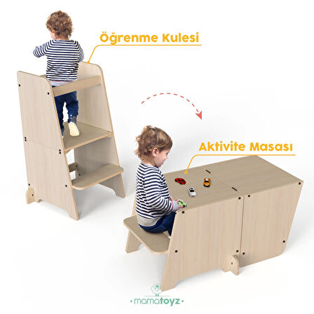 Kule | Bend Öğrenme Kulesi Natural Color Menteşeli Model