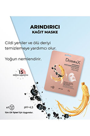 derminix Arındırıcı Aktif Karbon Ve Zencefil Içeren Yüz Kağıt Maskesi