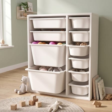Just Home Small Duo 10 Sepetli Oyuncak Dolabı - Beyaz