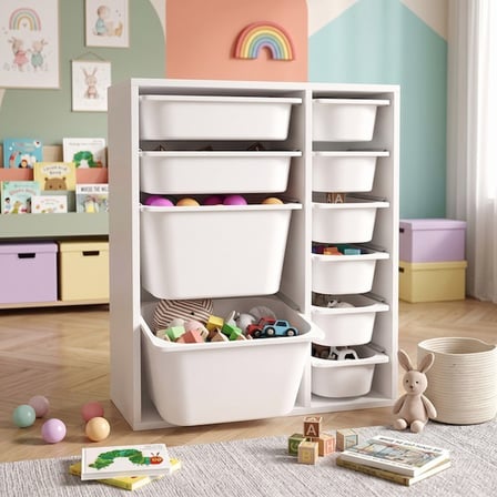 Just Home Small Duo 10 Sepetli Oyuncak Dolabı - Beyaz