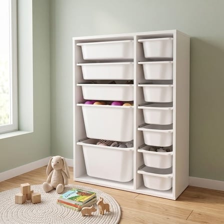 Just Home Medium Duo 12 Sepetli Oyuncak Dolabı - Beyaz