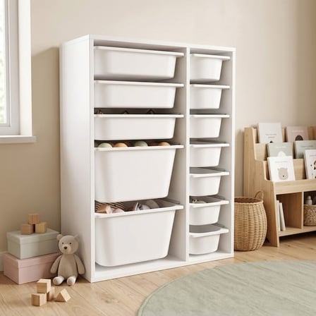 Just Home Medium Duo 12 Sepetli Oyuncak Dolabı - Beyaz