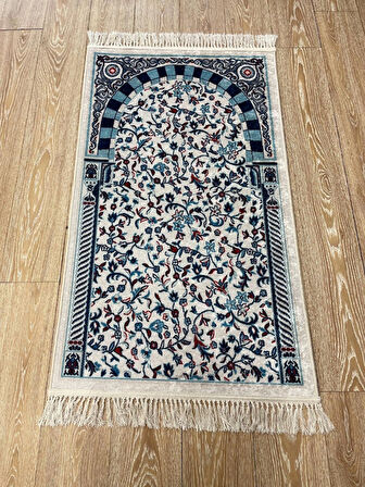 Seccade Saçaklı (lateks Taban) 75x125 Ebat - Mavi