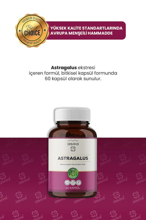 Erbatab Astragalus Çin Geveni Ekstresi 60 Kapsül