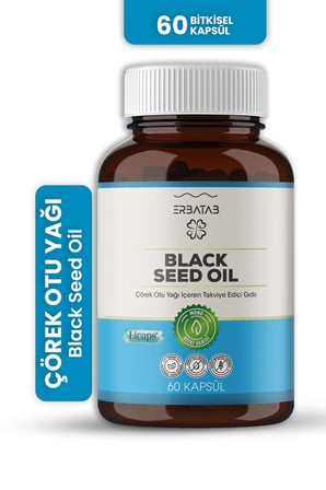 Erbatab Çörek Otu Yağı Black Seed Oil 60 Kapsül Licaps®