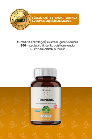 Erbatab Zerdeçal Curcumin Ekstresi 30 Kapsül Licaps®