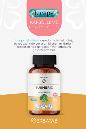 Erbatab Zerdeçal Curcumin Ekstresi 30 Kapsül Licaps®