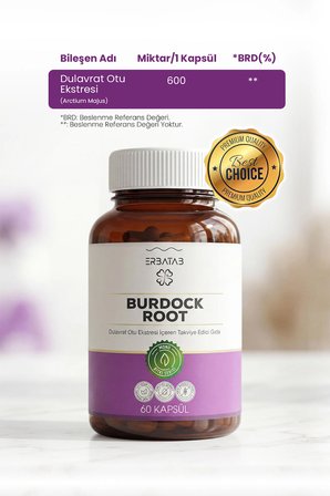 Erbatab Burdock Root Dulavrat Otu Ekstresi 60 Kapsül