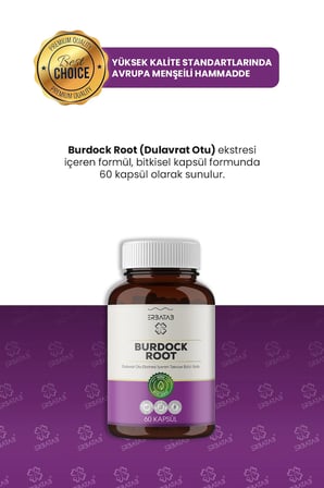 Erbatab Burdock Root Dulavrat Otu Ekstresi 60 Kapsül