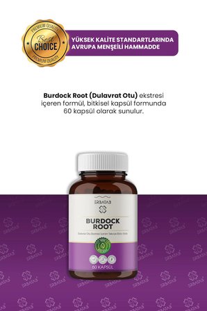 Erbatab Burdock Root Dulavrat Otu Ekstresi 60 Kapsül