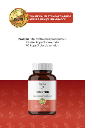 Erbatab Proston (Cüce Palmiye- Yakı Otu - Bal Kabağı Tohumu- Pygeum Ekstresi) 60 Kapsül