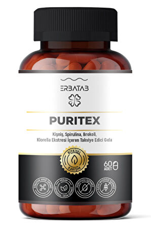 Erbatab Puritex (Kişniş - Spirulina - Brokoli - Klorella) 60 Kapsül
