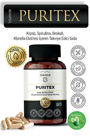 Erbatab Puritex (Kişniş - Spirulina - Brokoli - Klorella) 60 Kapsül