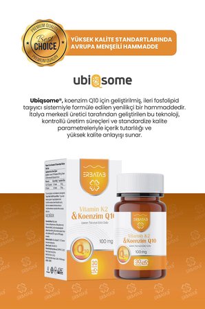 Erbatab Vitamin K2 ve Koenzim Q10 30 Kapsül
