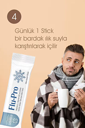 Erbatab Flu-Pro Vitamin C Vitamin D3  Çinko ve Karamürver Ekstresi 10 Stick