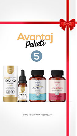 Erbatab Avantaj Paketi 5 (Magnezyum, L Carnitin, D3K2)