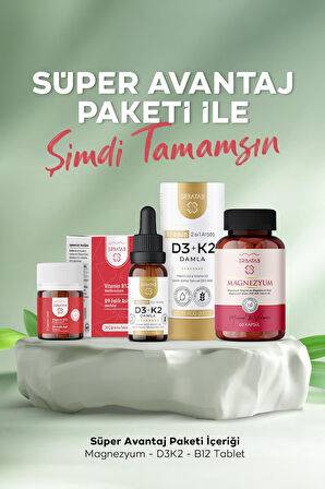 Erbatab Süper Avantaj Paketi ( D3K2, B12-B9, Magnezyum )